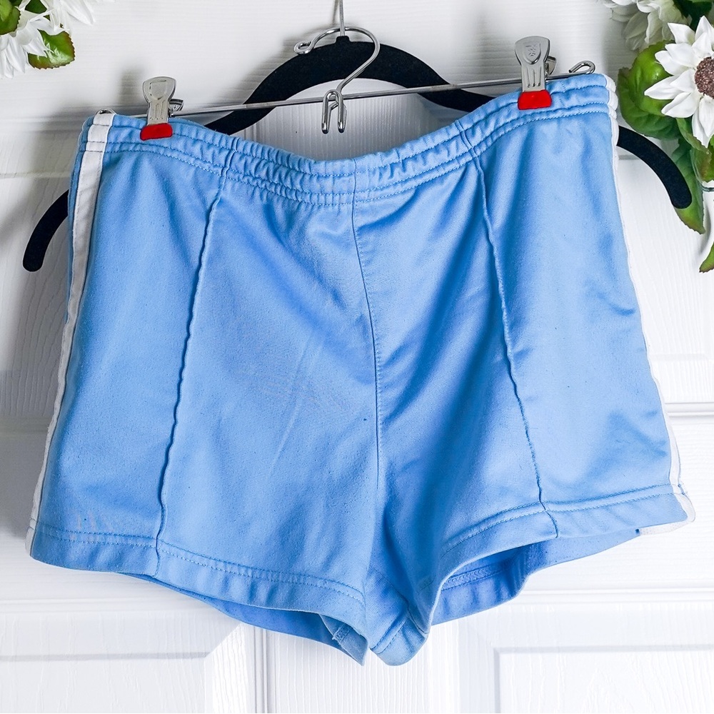 Blue Athletic Shorts Workout Running with Pocket and White Stripe Carolina Blues